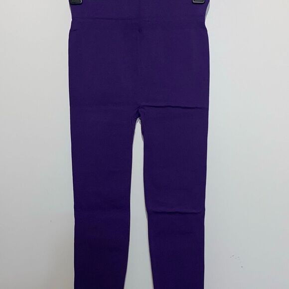 Aura Via Women's Purple High Rise Stretchy Ankle Leggings One Size NWT - Picture 1 of 6